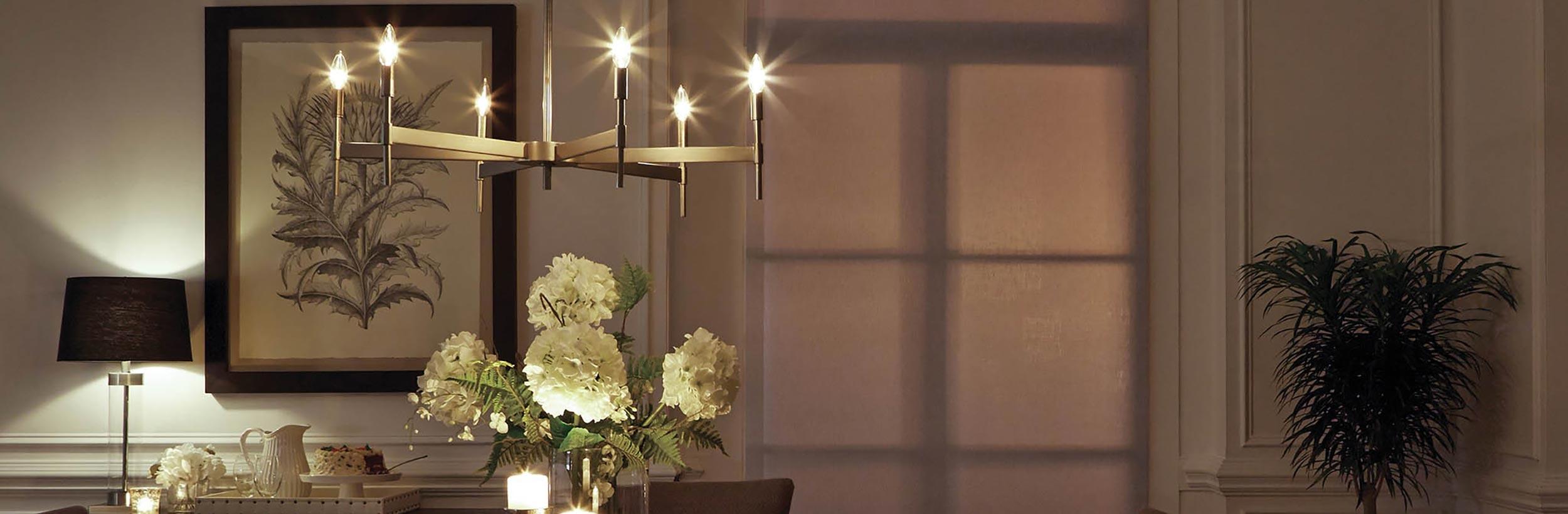 Living room with modern lamp