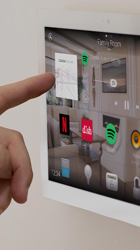 Hand interacting with touchscreen